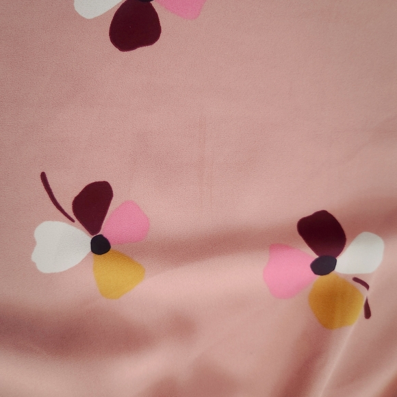 Kate Spade Pink Polka Dot and Floral Dress With Tie Front Size L - Picture 6 of 7